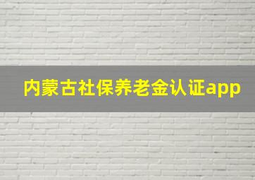 内蒙古社保养老金认证app