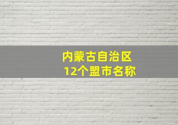 内蒙古自治区12个盟市名称