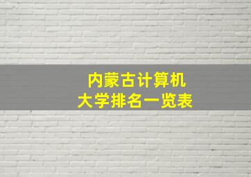 内蒙古计算机大学排名一览表