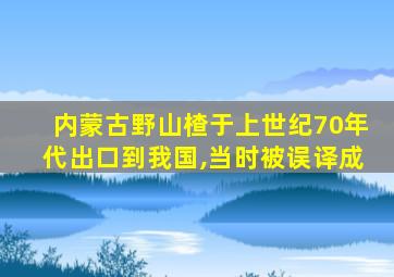 内蒙古野山楂于上世纪70年代出口到我国,当时被误译成