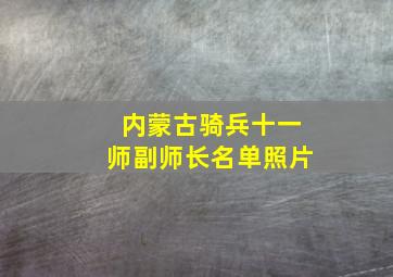 内蒙古骑兵十一师副师长名单照片