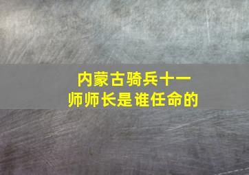 内蒙古骑兵十一师师长是谁任命的