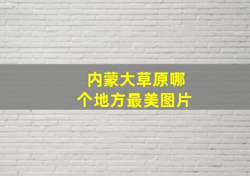 内蒙大草原哪个地方最美图片