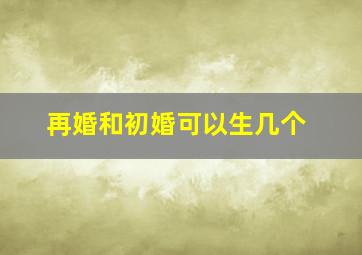 再婚和初婚可以生几个