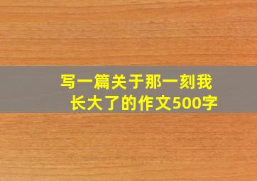 写一篇关于那一刻我长大了的作文500字