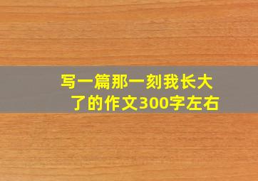 写一篇那一刻我长大了的作文300字左右