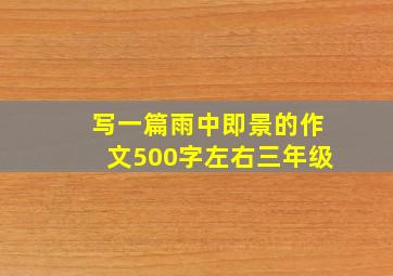 写一篇雨中即景的作文500字左右三年级