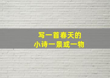 写一首春天的小诗一景或一物