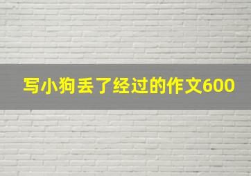 写小狗丢了经过的作文600