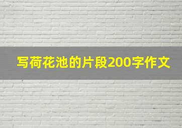 写荷花池的片段200字作文