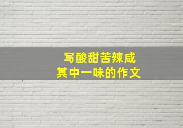 写酸甜苦辣咸其中一味的作文