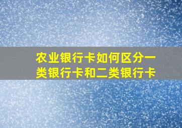 农业银行卡如何区分一类银行卡和二类银行卡