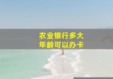 农业银行多大年龄可以办卡