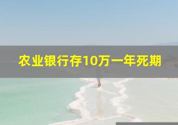 农业银行存10万一年死期