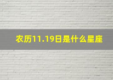 农历11.19日是什么星座