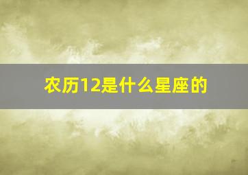 农历12是什么星座的