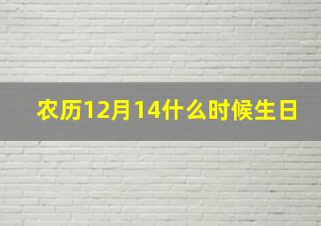 农历12月14什么时候生日