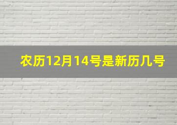 农历12月14号是新历几号