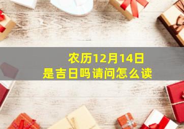 农历12月14日是吉日吗请问怎么读