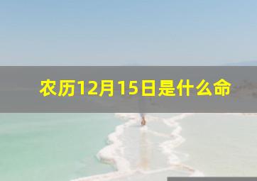 农历12月15日是什么命