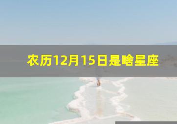 农历12月15日是啥星座