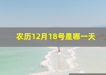 农历12月18号是哪一天