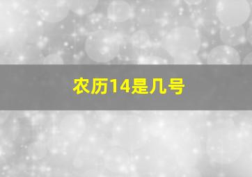 农历14是几号