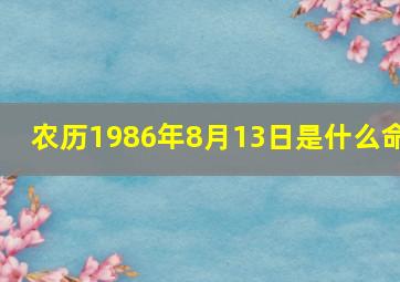 农历1986年8月13日是什么命