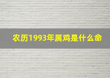 农历1993年属鸡是什么命