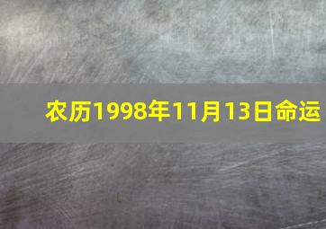 农历1998年11月13日命运