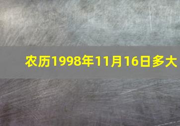 农历1998年11月16日多大