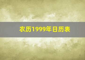 农历1999年日历表