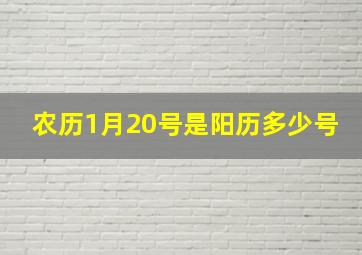 农历1月20号是阳历多少号