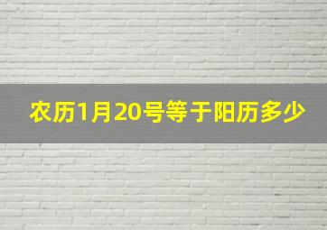 农历1月20号等于阳历多少