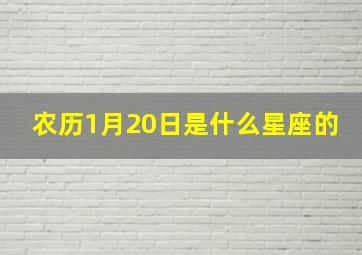 农历1月20日是什么星座的