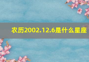 农历2002.12.6是什么星座