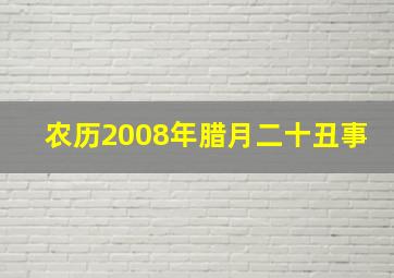 农历2008年腊月二十丑事