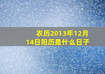 农历2013年12月14日阳历是什么日子