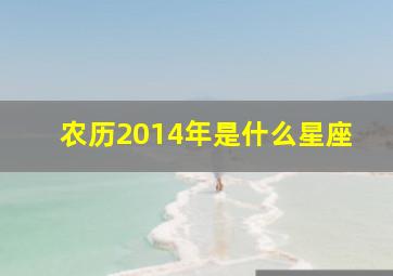 农历2014年是什么星座