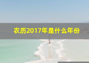 农历2017年是什么年份