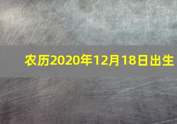 农历2020年12月18日出生