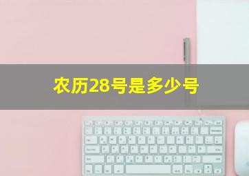 农历28号是多少号