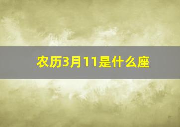 农历3月11是什么座