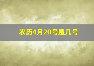 农历4月20号是几号