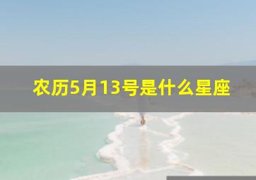 农历5月13号是什么星座