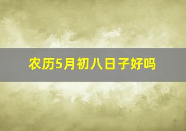 农历5月初八日子好吗