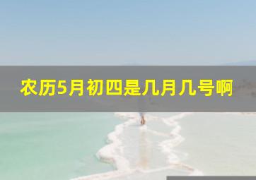 农历5月初四是几月几号啊