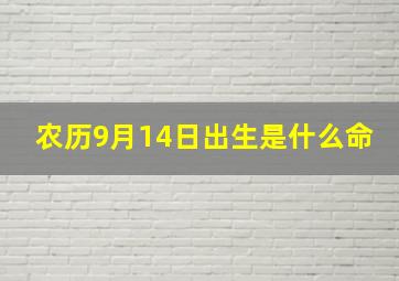 农历9月14日出生是什么命