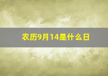 农历9月14是什么日