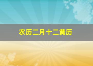 农历二月十二黄历